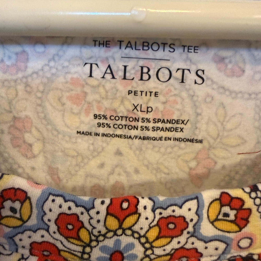 Talbots Colorful Paisley Short Sleeve Top XLP - Picture 3 of 4